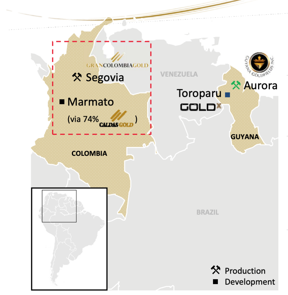 Gran Colombia Gold - Property Map