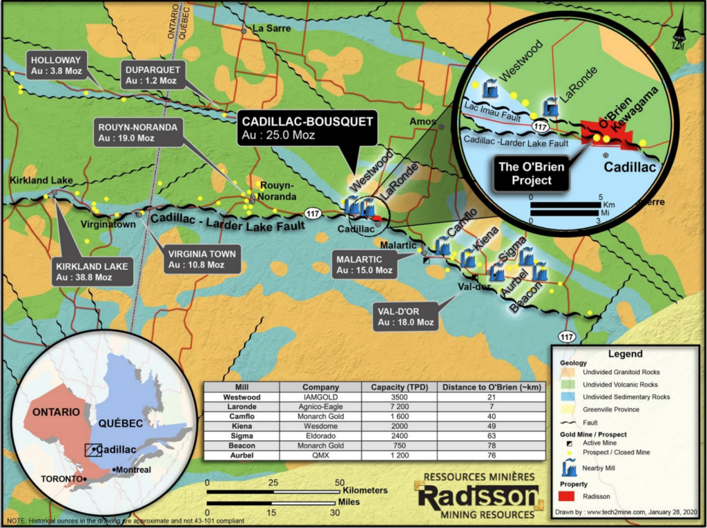 Radisson Mining - Property Map