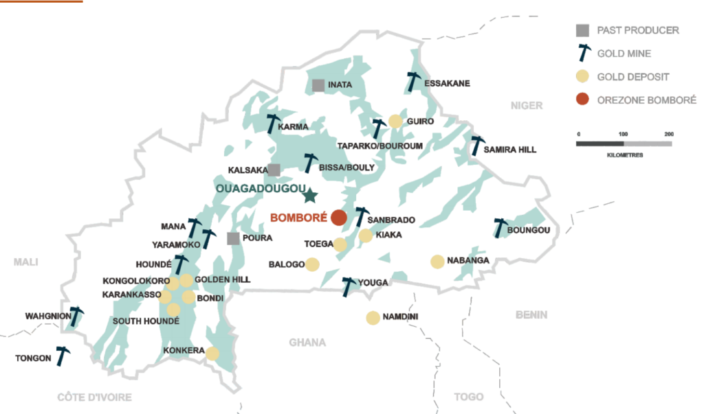 Orezone Gold - Property Map