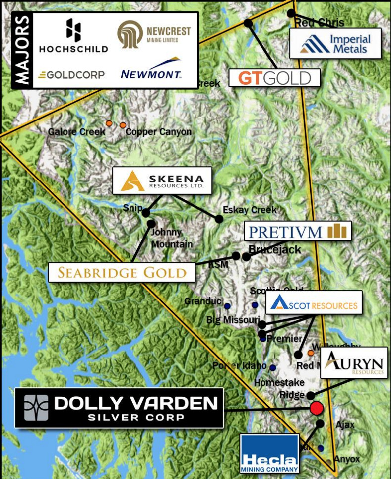 Dolly Varden Silver - Property Map