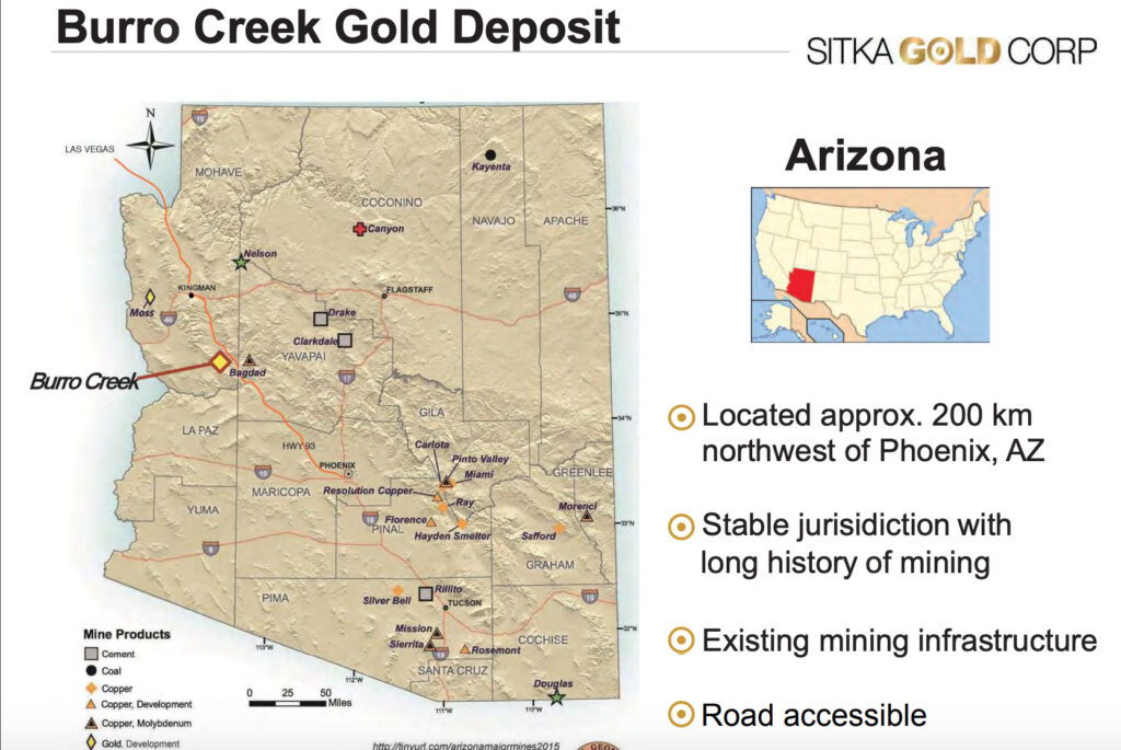 Sitka Gold - Burro Creek Property Map
